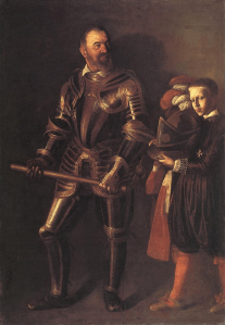 Portait d'Alof de Wignacourt Grand Maître de l'Ordre de Malte avec l'un de ses pages, en 1607, peint par Le Caravage