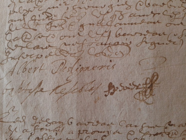 signature d'Albert des Ligneris (Archives départementales d'Eure-et-Loir)