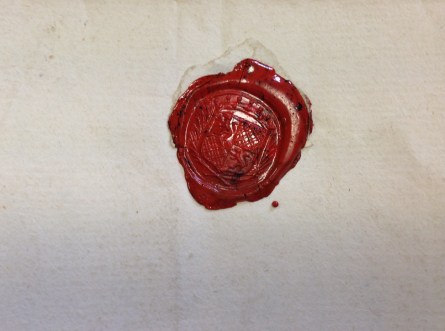 Sceau de la lettre de 1739 adressée au duc de Sully