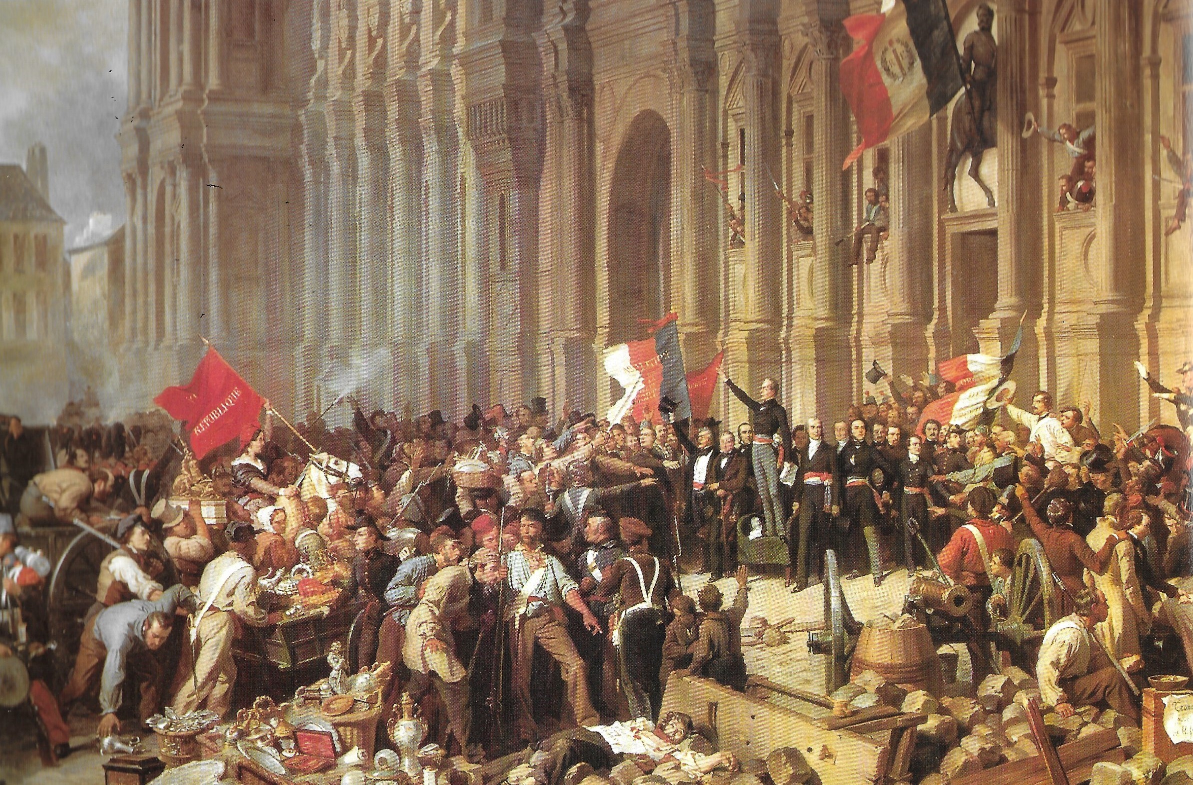 Lamartine, chef du gouvernement provisoire, 25 février 1848 (tableau de F. Philippoteaux, 1848, Musée Carnavalet ou Hôtel des Ligneris)